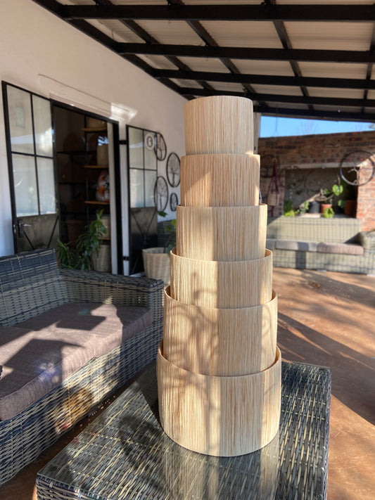 Raffia lampshades