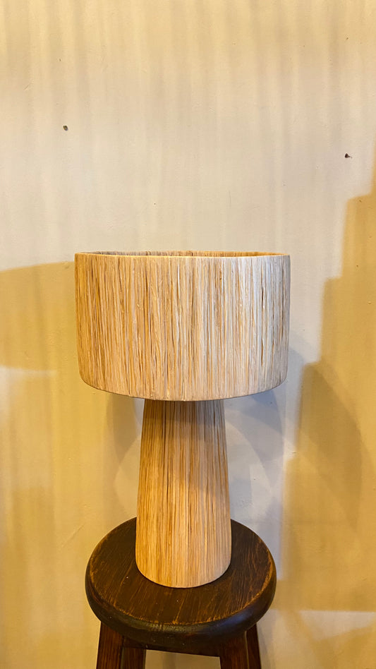 Mushroom raffia table lamps