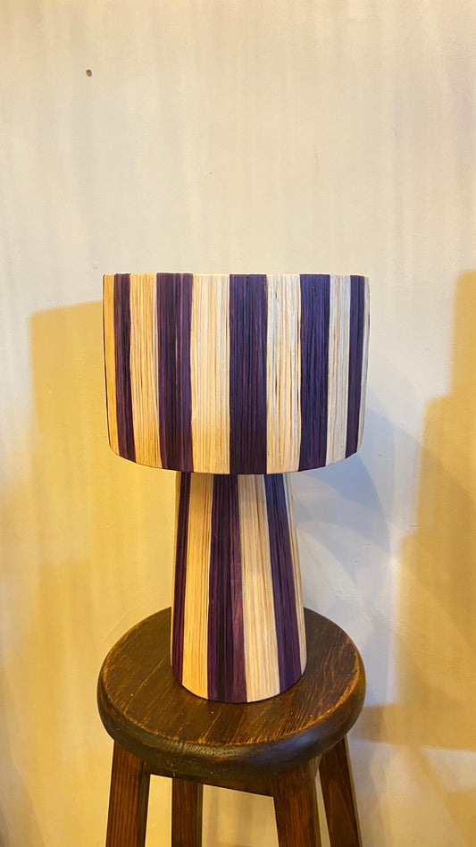 B/W Mushroom raffia table lamps
